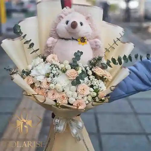 دسته گل و عروسک چیچک کد 2001905