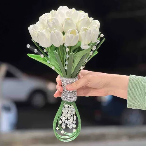 دسته گل مصنوعی عروس تولیپا کد 1001002