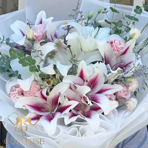 دسته گل باشکوه لیلیوم اورینتال بزرگمهر کد 1002104